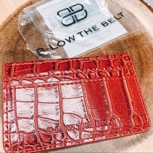 B-Low the Belt Red Snakeskin Card Holder